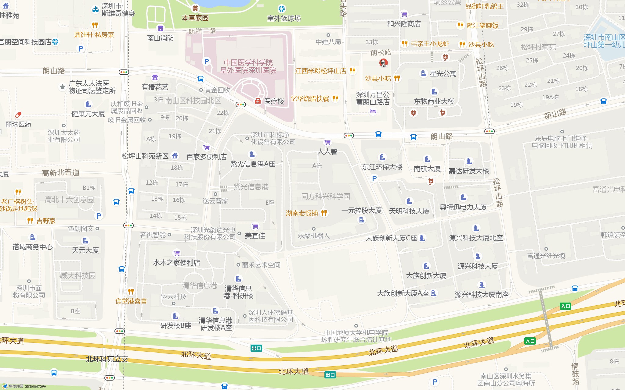 深圳市南山区朗山路11号同方信息港B栋 地图